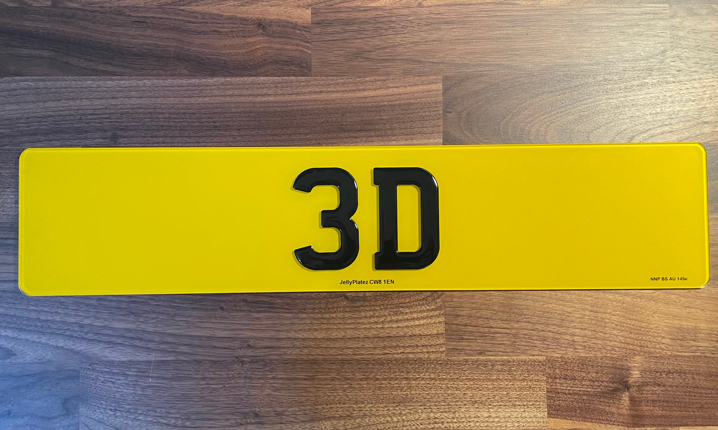 3D Gel Number Plate