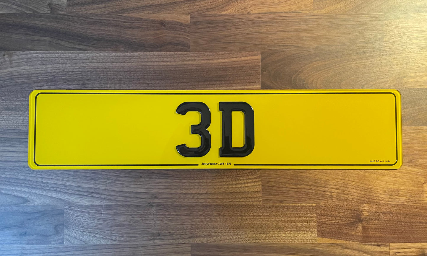 3D Gel Number Plate