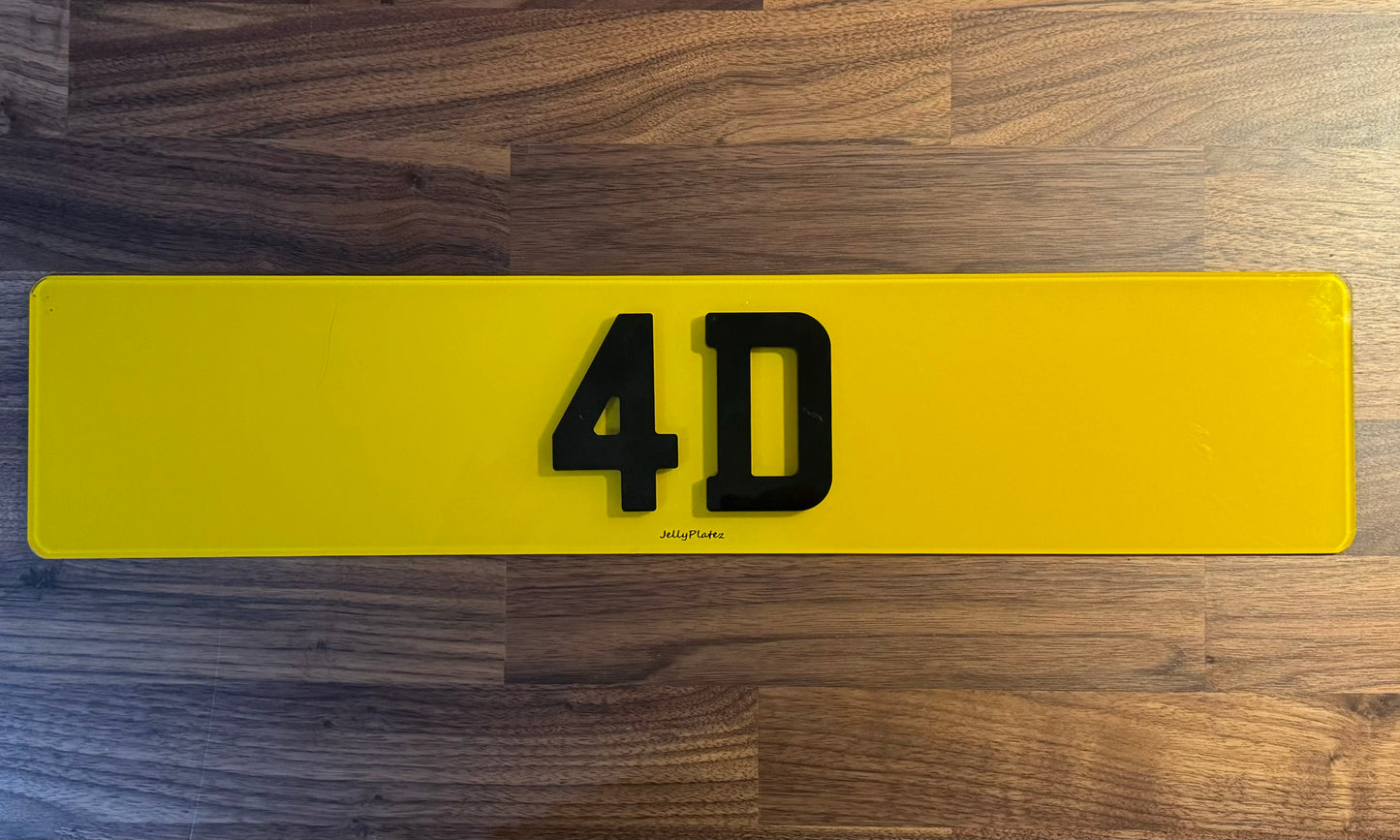 4D 3MM Number Plates